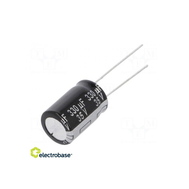 Kondensatorius: elektrolitinis, mažos varžos THT 150uF 63VDC ±20%