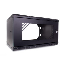 4U 19" sieninė spintelė / 520 mm x 450 mm x 257 mm / juoda / nesurinkta, atvira nugarėle