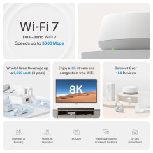 Wireless Router, TP-LINK, 3-pack, Mesh, Number of antennas 4, DECOBE22(3-PACK)