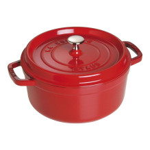 Frying Pan - Staub Round Frying Pan 24cm Cast Iron Cherry Red