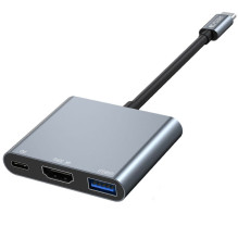 „Tech-Protect“ šakotuvas „Tech-Protect V1 3in1 USB-C“ – USB-A 3.0 / USB-C PD 100W / HDMI 4K 30Hz – pilkas „Tech-Protect“ šakotuvas „Tech-Protect V1 3in1 USB-C“ – USB-A 3.0 / USB-C PD 100W / HDMI 4K 30Hz – pilkas