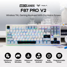 Aula F87Pro V2 EN Layout Gaming Mechanical keyboard Light blue + White + Black Purple