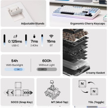 Aula F87Pro V2 EN Layout Gaming Mechanical keyboard Light blue + White + Black Purple
