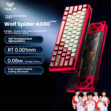 Aula AG60 EN Layout 60% Wired CNC Aluminum Mechanical Gaming Keyboard with 8000Hz Polling RGB Backlight Red+White