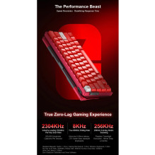 Aula AG60 EN Layout 60% Wired CNC Aluminum Mechanical Gaming Keyboard with 8000Hz Polling RGB Backlight Red+White