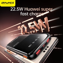 Awei P10K External battery Power Bank 22.5W 10000mAh Black