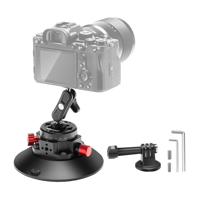 Laikiklis su 1/4 colio siurbtuku Neewer CA013 sporto kameroms (DJI Action, GoPro, Insta360)