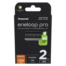 Battery - Panasonic Eneloop Pro AA 2500 mAh 2 pcs Ni-MH Black