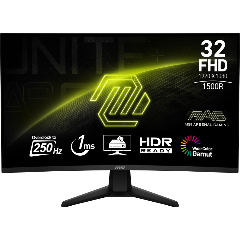 LCD monitoriusMSI31.5" 1920 x 1080 pikseliųFull HDNatyvus kraštinių santykis 16:9IšlenktasMAG32C6X MAG 32C6X (47113