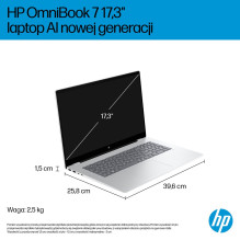HP OmniBook 7 Next Gen AI 17-DC0073CL Copilot+ PC Intel Core Ultra 7 258V Laptop 43.9 cm (17.3") Full HD touchscree