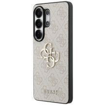 „Guess 4G“ didelis metalinis logotipo dėklas, skirtas „Samsung Galaxy S26 Ultra“ – rožinis