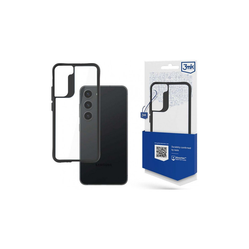 3MK „Satin Armor“ dėklas+ „Samsung Galaxy S23 5G“ skaidrus / juodas