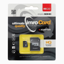 Memory card IMRO MicroSD 16GB 100MB / s (class10 UHS I 4K) + SD Adapter