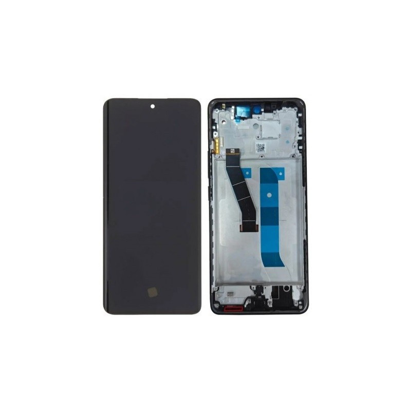 Ekranas Xiaomi Redmi Note 15 4G su lietimui jautriu stikliuku ir rėmeliu Black OLED