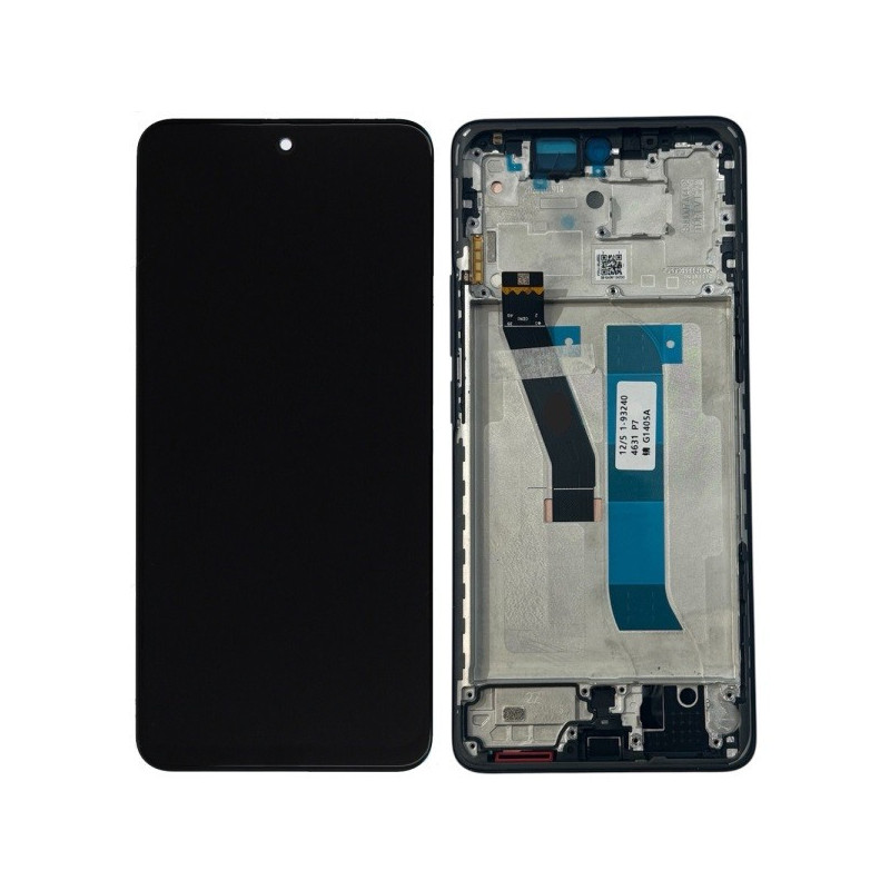 Ekranas Xiaomi Redmi Note 15 4G su lietimui jautriu stikliuku ir rėmeliu Black originalus (service pack)