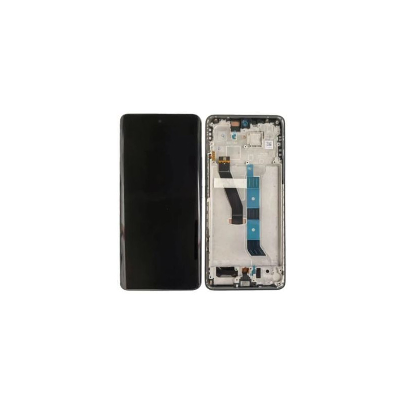 LCD screen Xiaomi Poco M8 5G with touch screen with frame Black original (service pack)