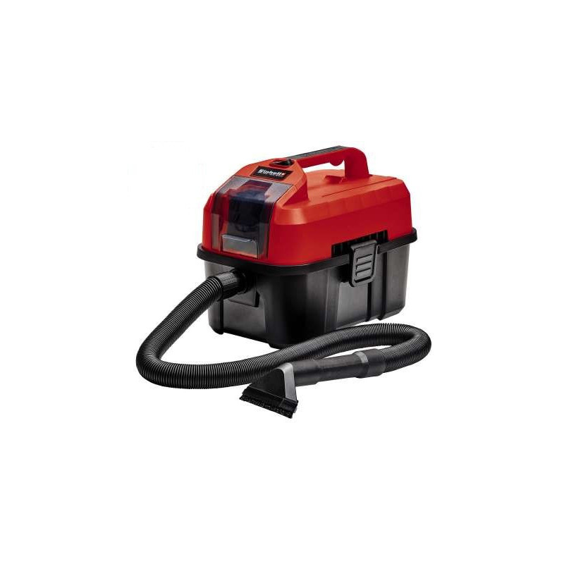 Siurblinė - Einhell TE-VC 18 / 10 Li-Solo 10L Šlapio Ir Sauso 2m Žarna Juoda / Raudona