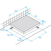 Namų ir Virtuvės Įranga - BEKO HILW64222S 60 cm Integruota Dujinė Kaitlentė su Keturiomis Virimo Zonomis, Juodas Stiklas