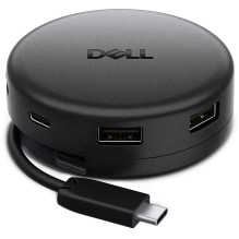 Kompiuterio Priedas - Dell Pro 7-in-1 USB-C Kelioninis Hub DA326, USB Prievadai, Ethernet, Energijos Tiekimas, Juoda