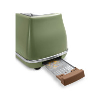Skrudintuvas - DELONGHI Icona Vintage Toaster CTOV 2103.GR 900W, Atšildymas, Žalia