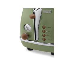 Skrudintuvas - DELONGHI Icona Vintage Toaster CTOV 2103.GR 900W, Atšildymas, Žalia