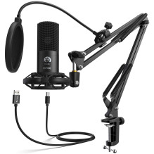 Mikrofonas - FIFINE T669 USB Kondensatorinis, Kardioidinis, 20-20kHz, Juodas