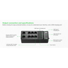 Nepertraukiamas Maitinimo Šaltinis - APC Back-UPS 1050VA 600W 8 Schuko Lizdai, Juoda Nepertraukiamas Maitinimo Šaltinis - APC Back-UPS 1050VA 600W 8 Schuko Lizdai, Juoda