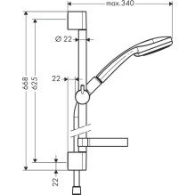 Vonios Įranga - Hansgrohe Croma 100 Dušo Stovas Vario 65 cm Su Muilo Laikikliu Chromu