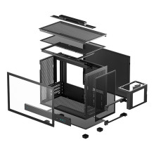 Kompiuterio Korpusas - DEEPCOOL CH160 PLUS SFF Micro ATX Mini-ITX Tempered Glass Black