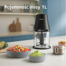 Philips HR1501 / 00 electric food chopper 1 L 450 W Black