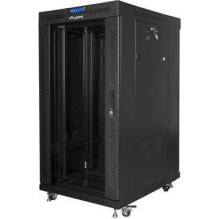 FLOOR-STANDING RACK CABINET 19" 22U 600X600 BLACK LCD GLASS DOOR LANBERG (FLAT PACK) V2