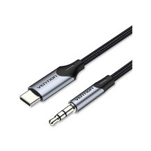 Cable conversor audio vention bgkhf usb tipo-c macho jack 3.5 macho 1m gris