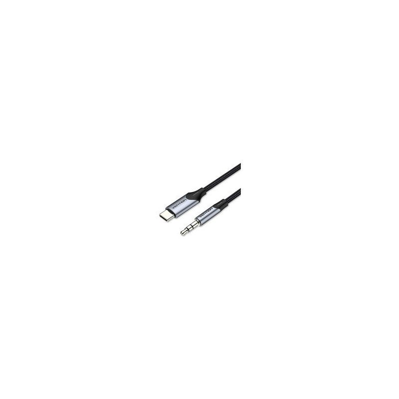 Cable conversor audio vention bgkhf usb tipo-c macho jack 3.5 macho 1m gris