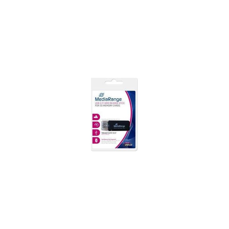 MediaRange USB 3.0 Speicherkartenleser-Stick schwarz