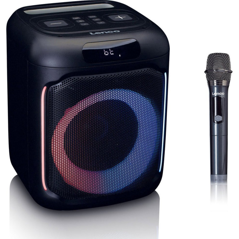 Lenco bluetooth skaļrunis ar apgaismojumu un mikrofonu PA-101BK