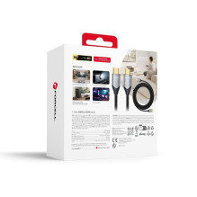 Cable HDMI 2.1 Forcell Cafule 8K 60Hz / 4K 120Hz - Ultra High Speed, HDR, eARC, VRR, 48Gbps 5 m black Cable HDMI 2.1 Forcell Cafule 8K 60Hz / 4K 120Hz - Ultra High Speed, HDR, eARC, VRR, 48Gbps 5 m black