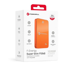 Powerbank compatible with MagSafe Forcell F-Energy SuperSlim F10K8 QC4.0 PD3.0 15W 10000 mAh orange Powerbank compatible with MagSafe Forcell F-Energy SuperSlim F10K8 QC4.0 PD3.0 15W 10000 mAh orange