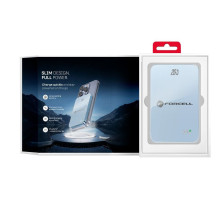 Powerbank compatible with MagSafe Forcell F-Energy SuperSlim F10K8 QC4.0 PD3.0 15W 10000 mAh blue