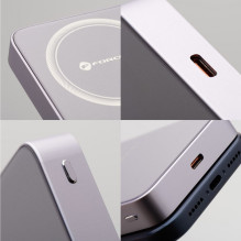 Powerbank compatible with MagSafe Forcell F-Energy SuperSlim F10K8 QC4.0 PD3.0 15W 10000 mAh purple