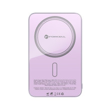 Powerbank compatible with MagSafe Forcell F-Energy SuperSlim F5K8 QC4.0 PD3.0 15W 5000 mAh purple