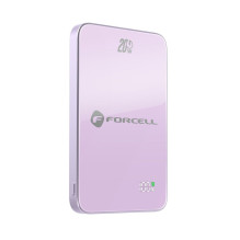 Powerbank compatible with MagSafe Forcell F-Energy SuperSlim F5K8 QC4.0 PD3.0 15W 5000 mAh purple