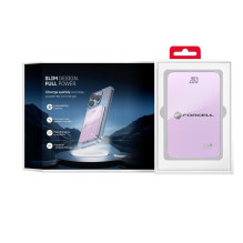 Powerbank compatible with MagSafe Forcell F-Energy SuperSlim F5K8 QC4.0 PD3.0 15W 5000 mAh purple