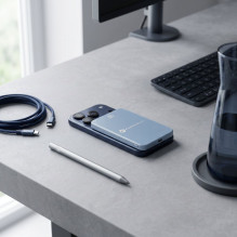 Powerbank compatible with MagSafe Forcell F-Energy SuperSlim F5K8 QC4.0 PD3.0 15W 5000 mAh blue Powerbank compatible with MagSafe Forcell F-Energy SuperSlim F5K8 QC4.0 PD3.0 15W 5000 mAh blue