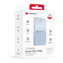 Powerbank compatible with MagSafe Forcell F-Energy SuperSlim F5K8 QC4.0 PD3.0 15W 5000 mAh blue Powerbank compatible with MagSafe Forcell F-Energy SuperSlim F5K8 QC4.0 PD3.0 15W 5000 mAh blue