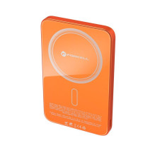 Powerbank compatible with MagSafe Forcell F-Energy SuperSlim F5K8 QC4.0 PD3.0 15W 5000 mAh orange