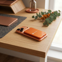 Powerbank compatible with MagSafe Forcell F-Energy SuperSlim F5K8 QC4.0 PD3.0 15W 5000 mAh orange