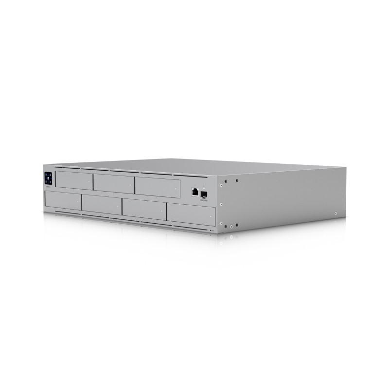 UBIQUITI 2U RACK-MOUNT NAS WITH (7) 2.5 / 3.5" DRIVE BAYS AND 10 GBPS PERFORMANCE DESIGNED FOR LARGE-SCALE FILE STO