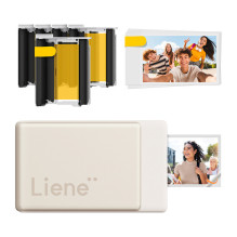 Nešiojamas foto spausdintuvas - Liene Pearl N200 Pro 2x3" Nešiojamas Nuotraukų Spausdintuvo Rinkinys Su 5 Rašalinėm