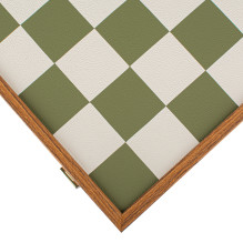 Manopoulos Bauhaus Style Chess Set 40x40cm With Pieces (Green And White Color)