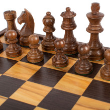 Manopoulos Olive Burl Chess Set 27x27cm With Staunton Chess Pieces